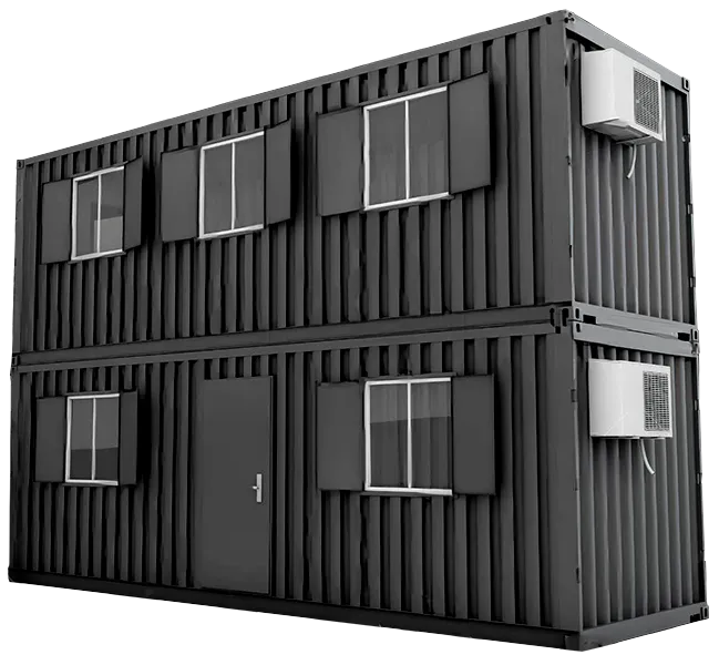 Contenedor negro apilados